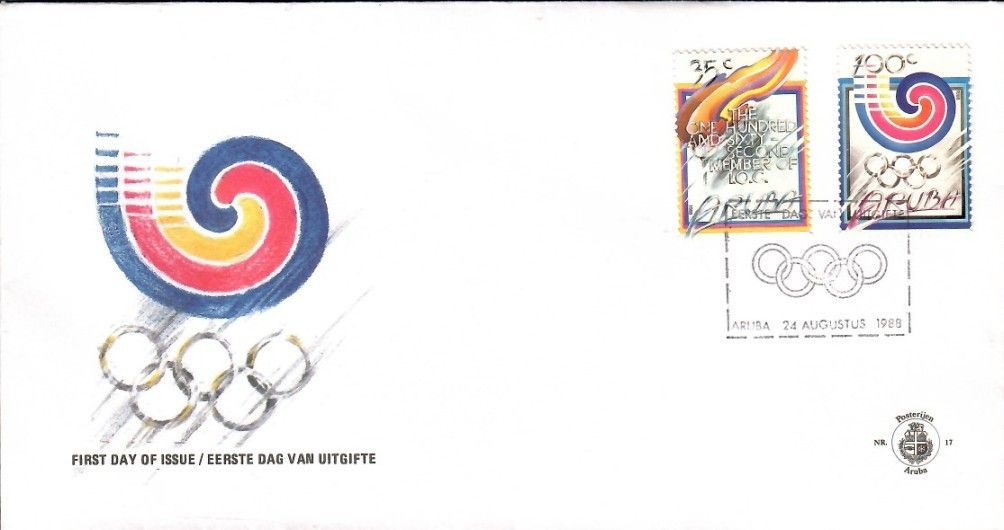 Znaczek Aruba 1988 Mi 49-50 FDC