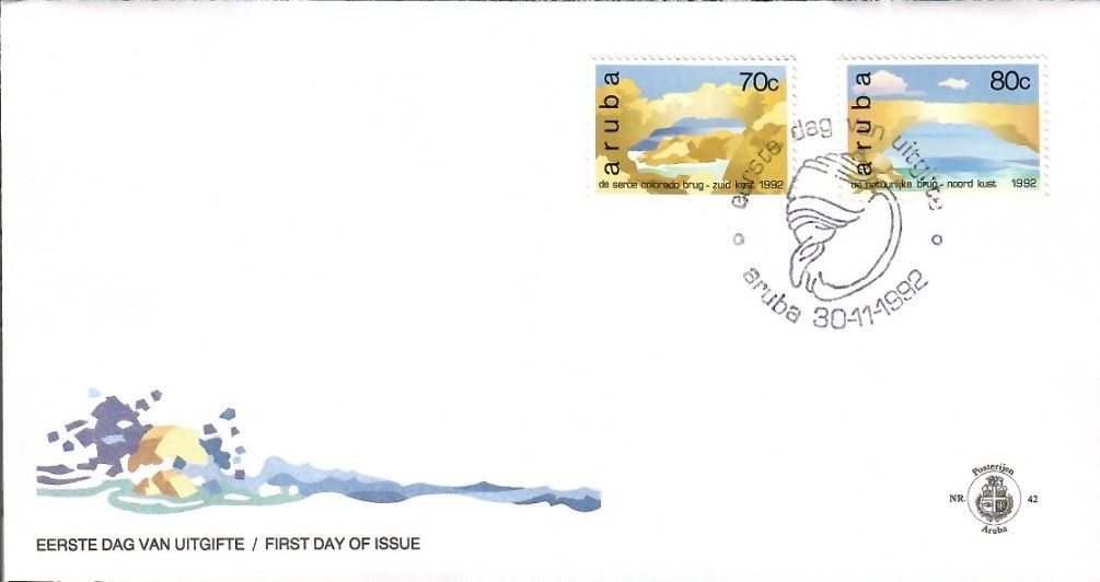 Znaczek Aruba 1992 Mi 116-117 FDC