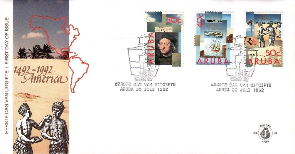 Znaczek Aruba 1992 Mi 110-112 FDC