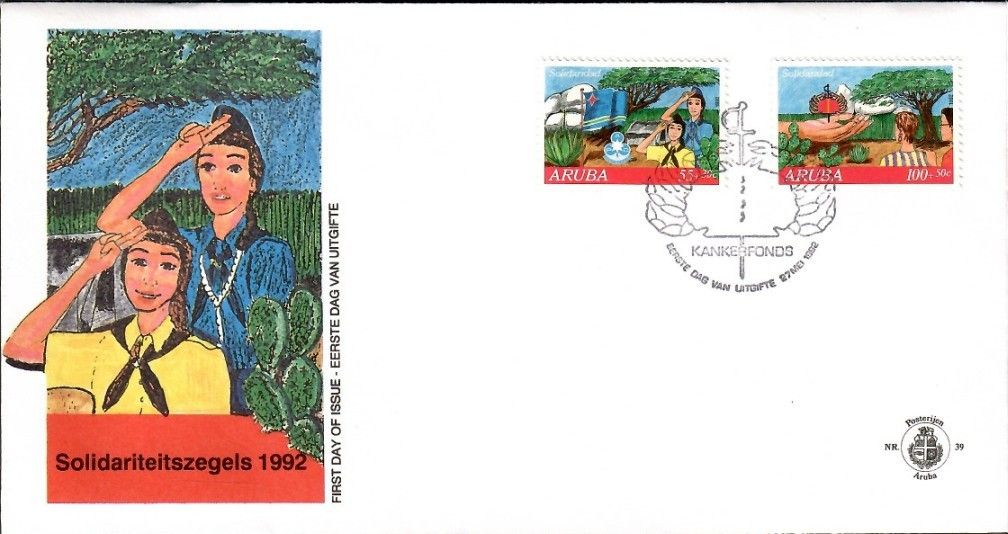 Znaczek Aruba 1992 Mi 108-109 FDC