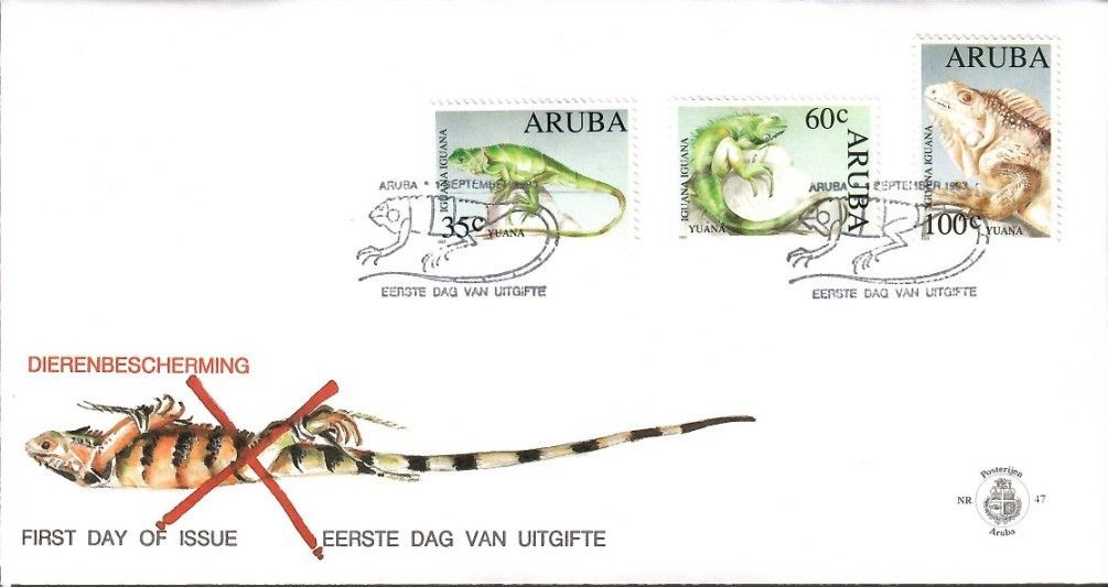 Znaczek Aruba 1993 Mi 128-130 FDC