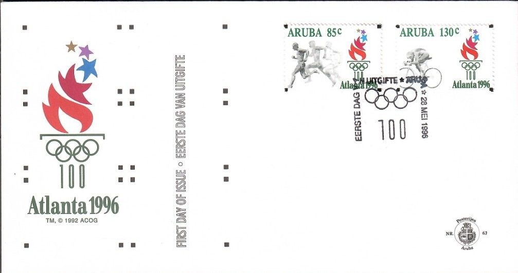 Znaczek Aruba 1996 Mi 178-179 FDC