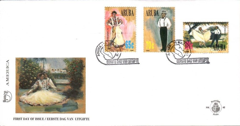 Znaczek Aruba 1996 Mi 175-177 FDC