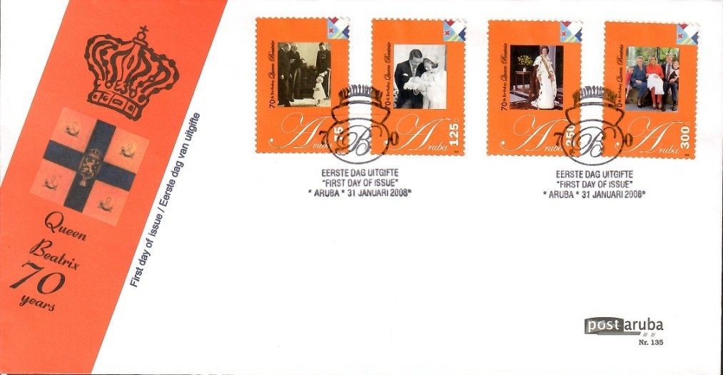 Znaczek Aruba 2008 Mi 403-406 FDC