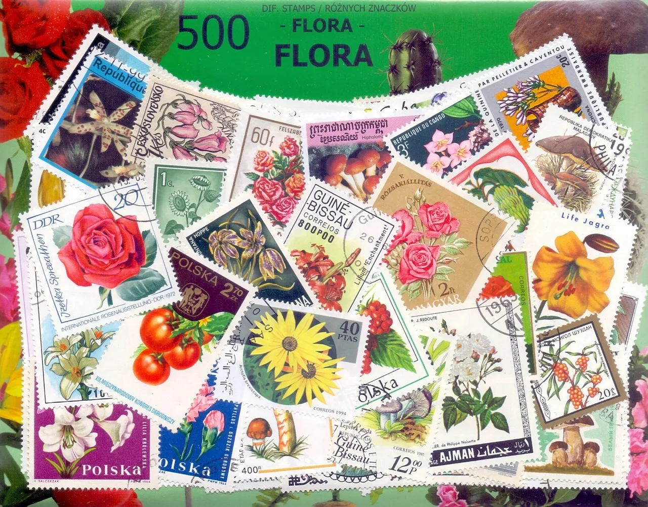  500 - FLORA 500 znaczków znaczków