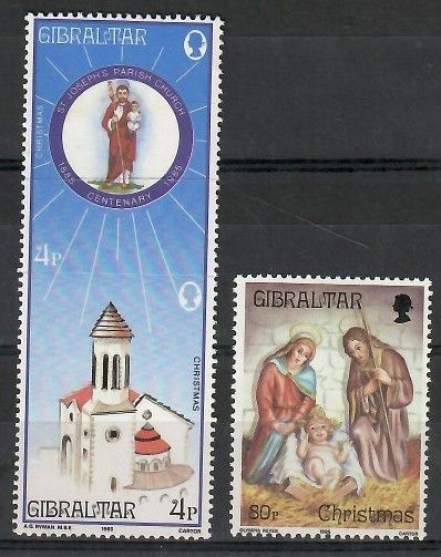 Znaczek Gibraltar 1985 Mi 500-501B+502A Czyste **