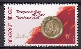 Znaczek Belgia 1980