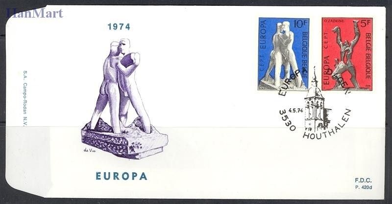 Znaczek Belgia 1974 Mi 1766-1767 FDC