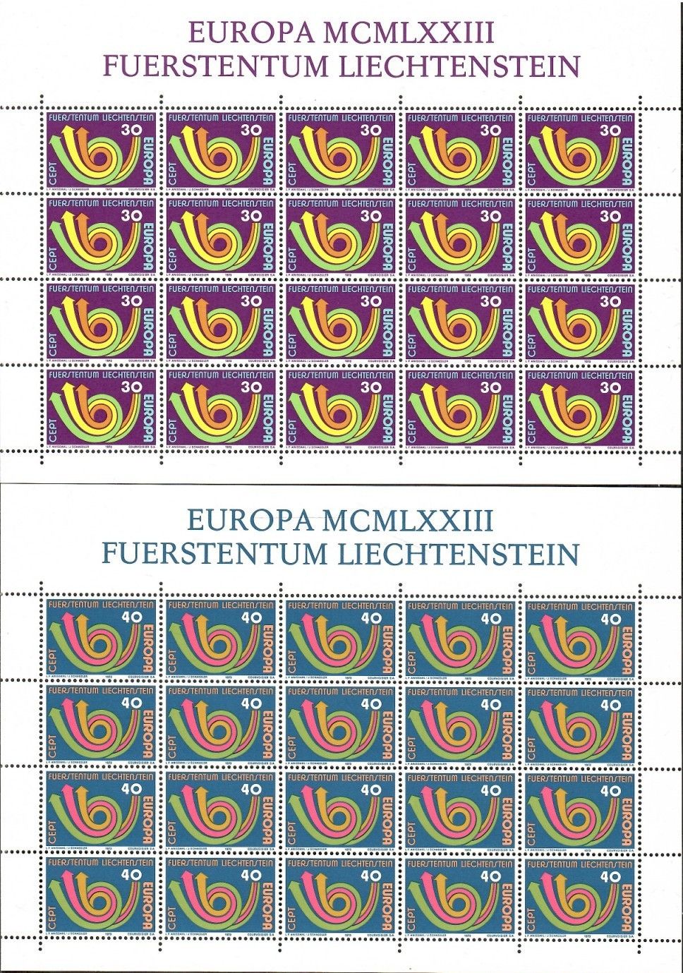 Znaczek Liechtenstein 1973