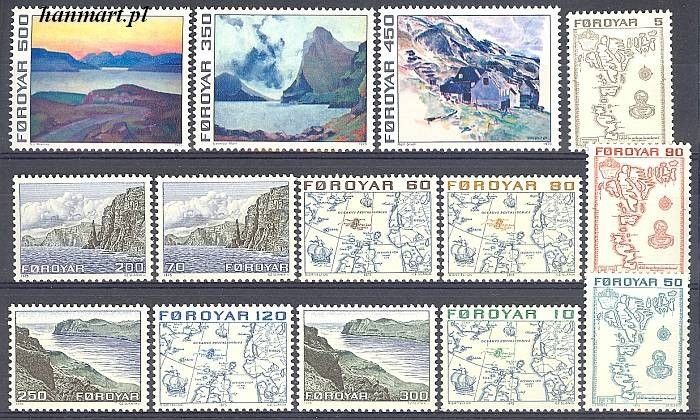 Znaczek Wyspy Owcze 1975 Mi 7-20 Czyste **