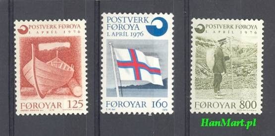 Znaczek Wyspy Owcze 1976 Mi 21-23 Czyste **