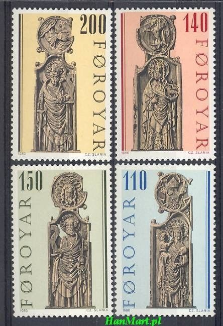 Znaczek Wyspy Owcze 1980 Mi 55-58 Czyste **