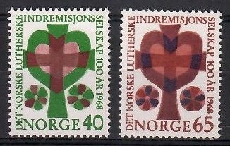 Znaczek Norwegia 1968