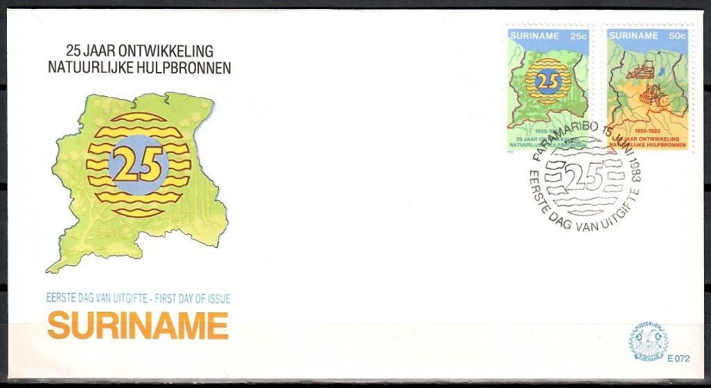 Znaczek Surinam 1983 Mi 1038-1039 FDC