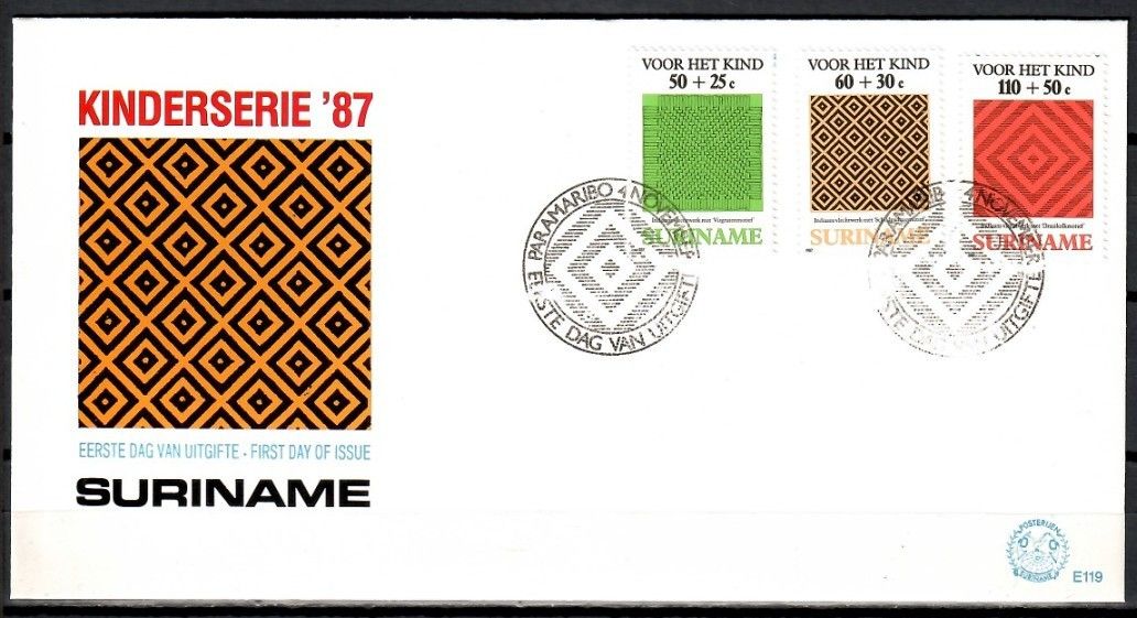 Znaczek Surinam 1987 Mi 1240-1242 FDC