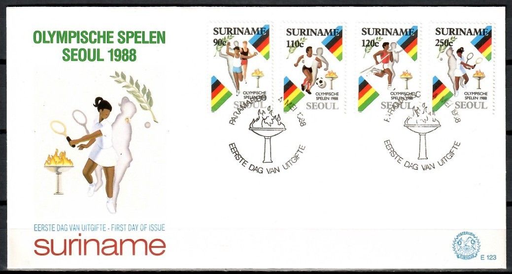 Znaczek Surinam 1988 Mi 1264-1267 FDC