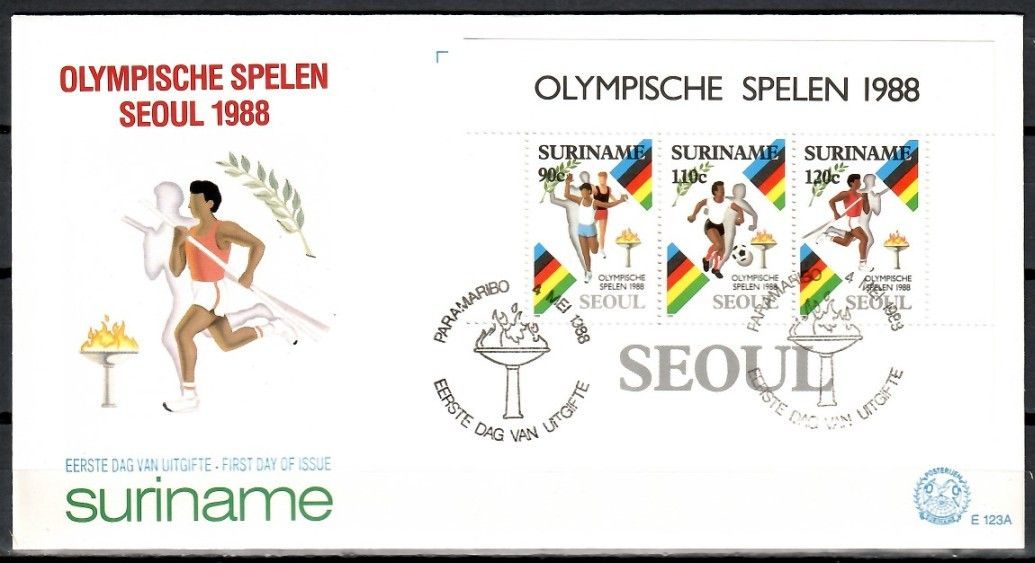 Znaczek Surinam 1988 Mi bl 47 FDC