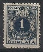 Znaczek Polska 1921 Mi por 37 Fi D37 Czyste **