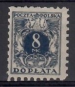 Znaczek Polska 1921 Mi por 41 Fi D41 Czyste **