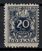 Znaczek Polska 1921 Mi por 42 Fi D42 Czyste **