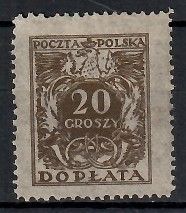 Znaczek Polska 1924 Mi por 71I Fi D71I Czyste **