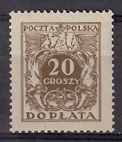 Znaczek Polska 1924 Mi por 71II Fi D71II Czyste **