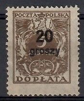 Znaczek Polska 1934 Mi por 87 Fi D84 Czyste **