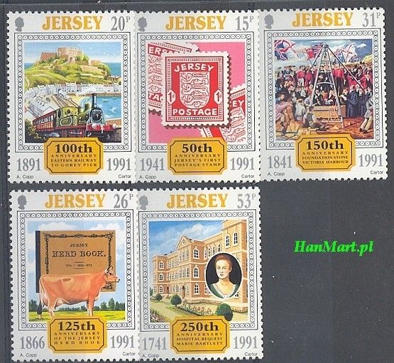 Znaczek Jersey 1991 Mi 544-548 Czyste **