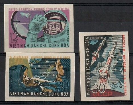 Znaczek Wietnam 1962 Mi 240-242B Czyste **