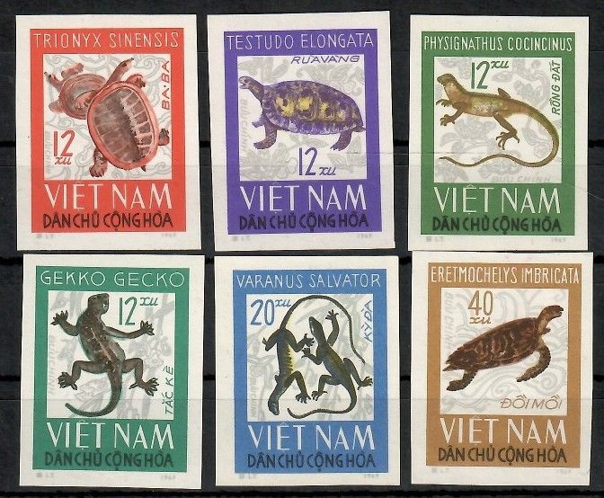 Znaczek Wietnam 1966 Mi 432-437B Czyste **