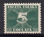 Znaczek Polska 1938 Mi por 92 Fi D92 Czyste **