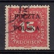 Znaczek Polska 1919 Mi por 3 Fi D3 Stemplowane