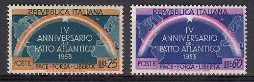 Znaczek Włochy 1953 Mi 896-897 Czyste **