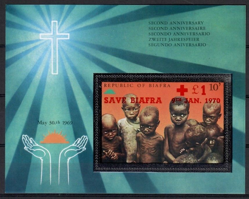 Znaczek Biafra 1970 Mi bl 4 Czyste **