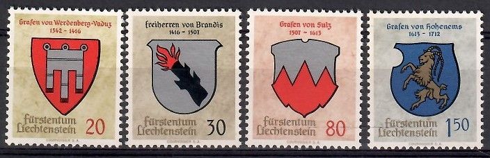 Znaczek Liechtenstein 1964 Mi 440-443 Czyste **