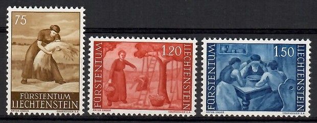 Znaczek Liechtenstein 1960 Mi 395-397 Czyste **