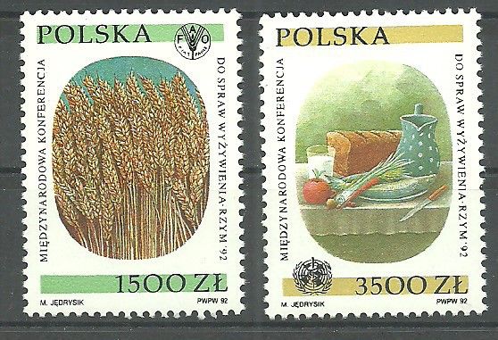 Znaczek Polska 1992 Mi 3417-3418 Fi 3269-3270 Czyste **