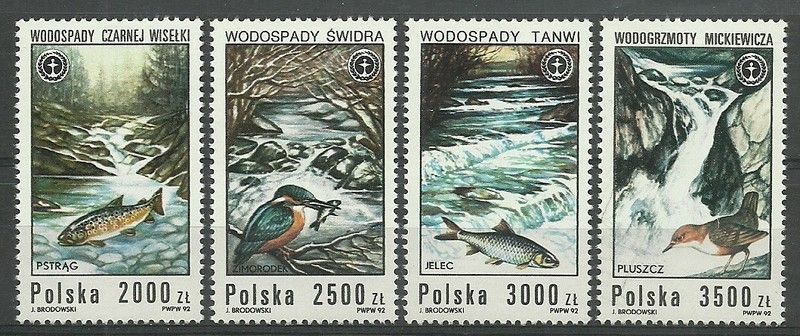 Znaczek Polska 1992 Mi 3379-3382 Fi 3231-3234 Czyste **