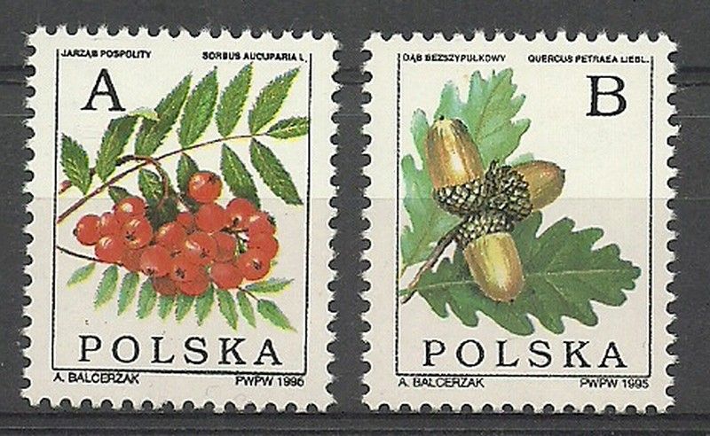 Znaczek Polska 1995 Mi 3549-3550x Fi 3401-3402x Czyste **