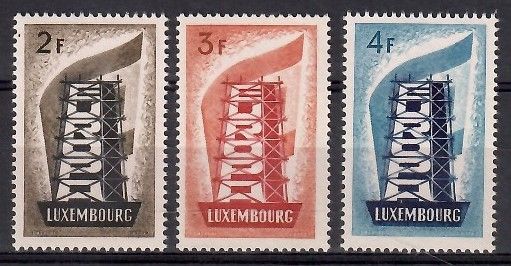 Znaczek Luksemburg 1956 Mi 555-557 Czyste **