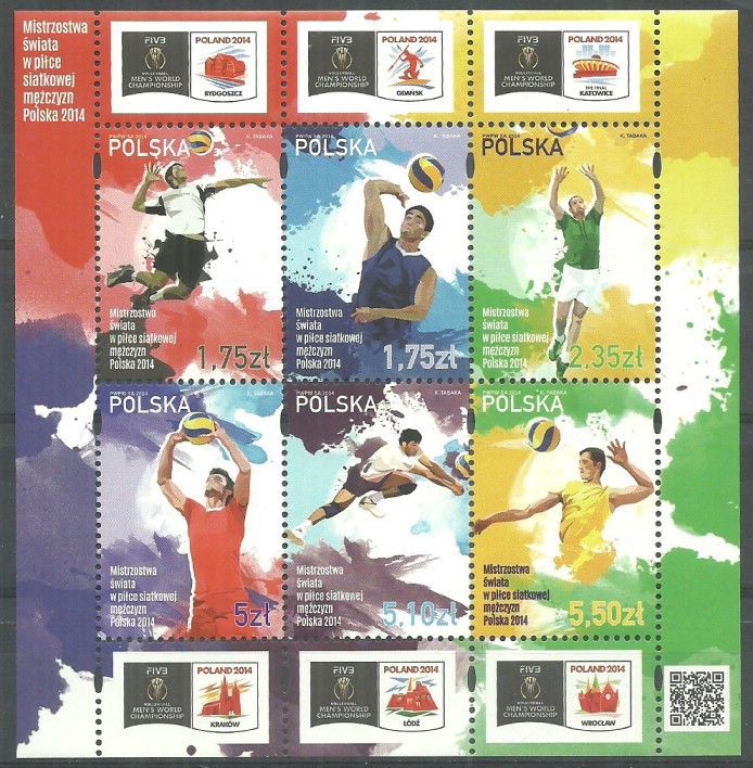 Znaczek Polska 2014 Mi bl 232 Fi bl 267 Czyste **