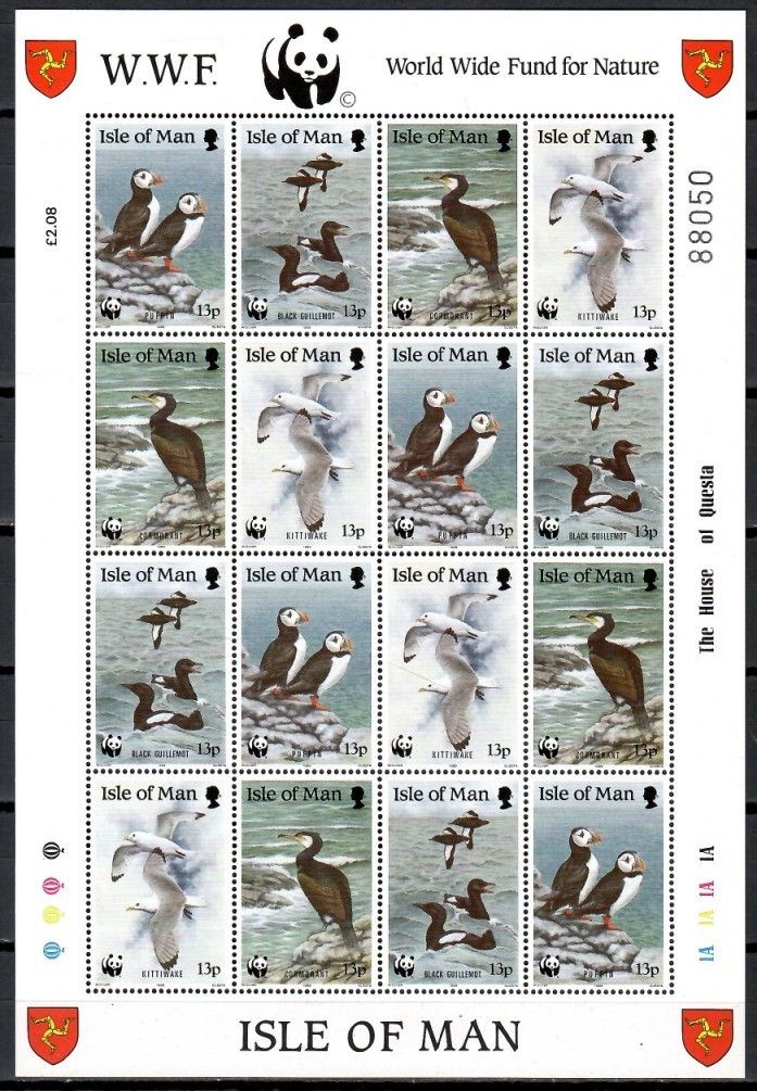 Znaczek Wyspa Man 1989 Mi ark 408-411 Czyste **