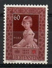 Znaczek Liechtenstein 1955 Mi 341 Czyste **