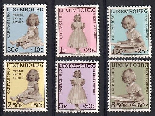 Znaczek Luksemburg 1960 Mi 631-636 Czyste **