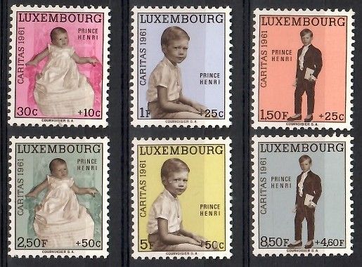 Znaczek Luksemburg 1961 Mi 649-654 Czyste **