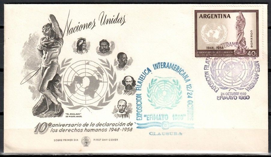 Znaczek Argentyna 1959 Mi 692+699 FDC