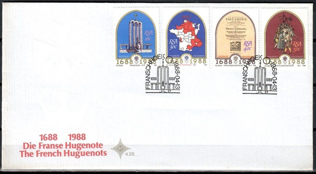 Znaczek Republika Południowej Afryki 1988 Mi 727-730 FDC