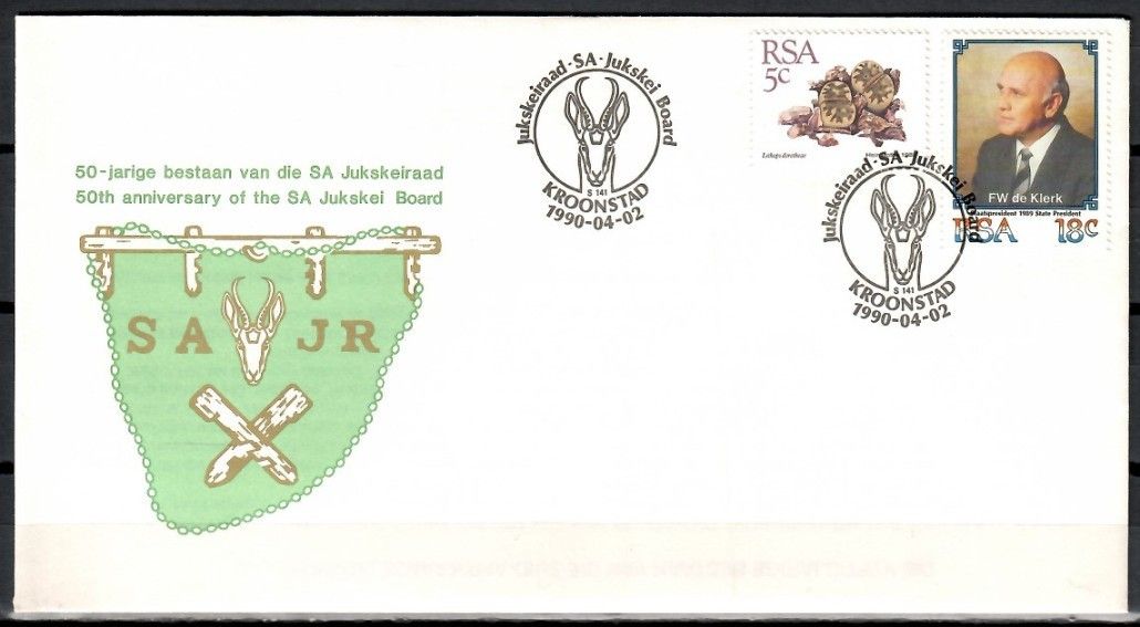 Znaczek Republika Południowej Afryki 1990 Mi 793+783 FDC