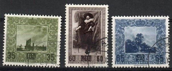 Znaczek Liechtenstein 1954 Mi 326-328 Stemplowane