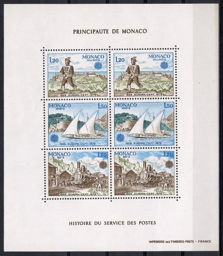 Znaczek Monako 1979 Mi bl 15 Czyste **